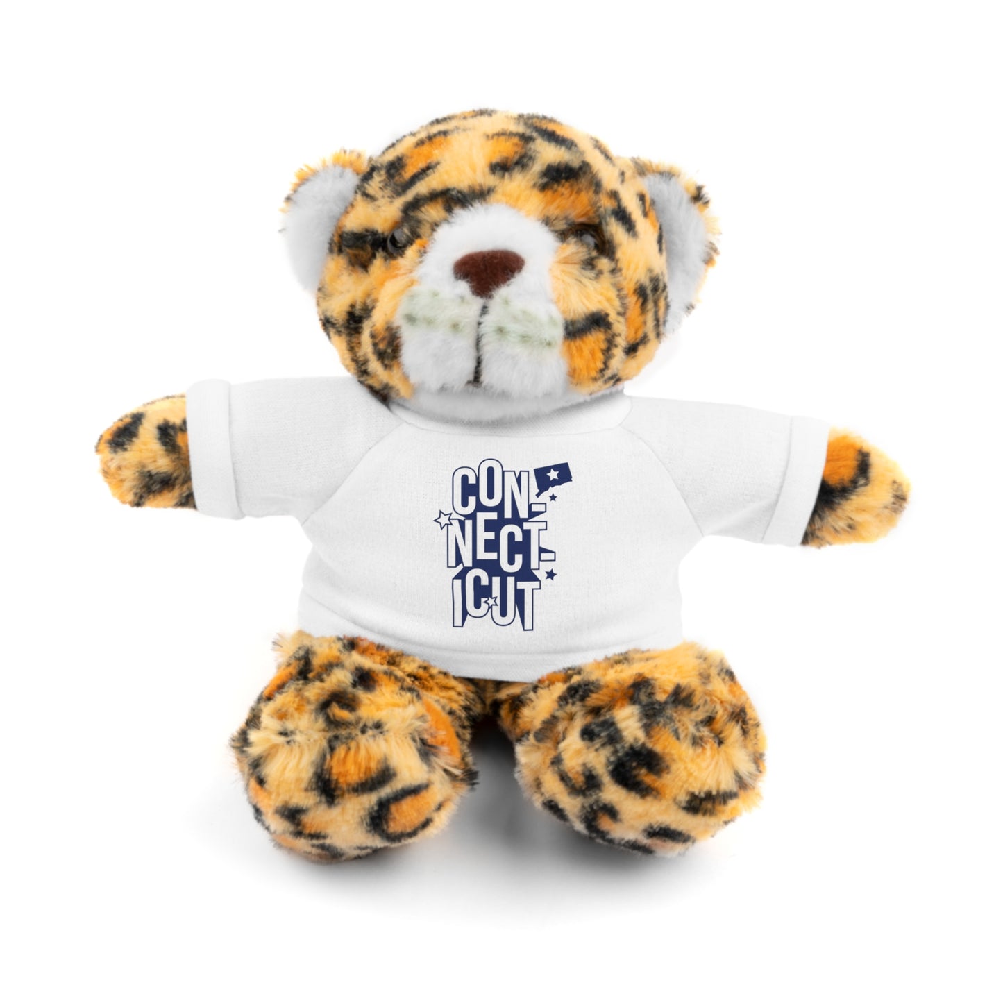 Connecticut Blue Lettering Stuffed Animals with Tee (multiple animals and colors)