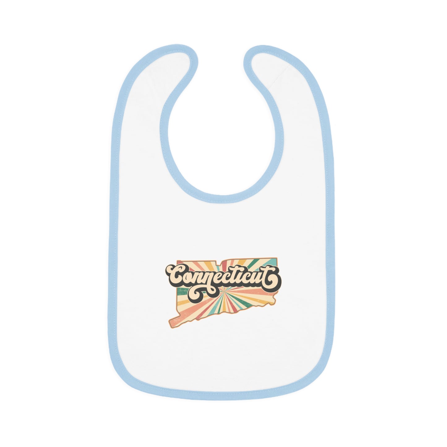 Connecticut Groovy Baby Contrast Trim Jersey Bib