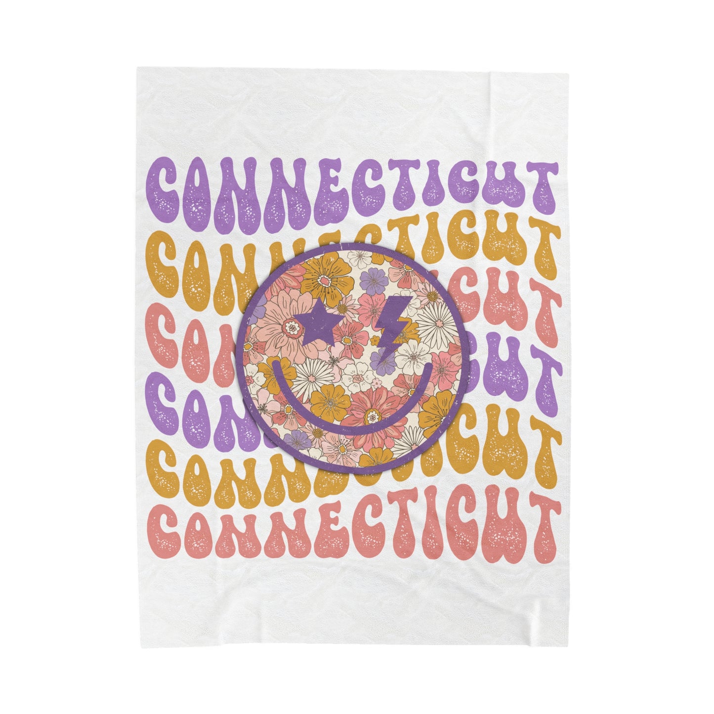 Smiley Connecticut Velveteen Plush Blanket