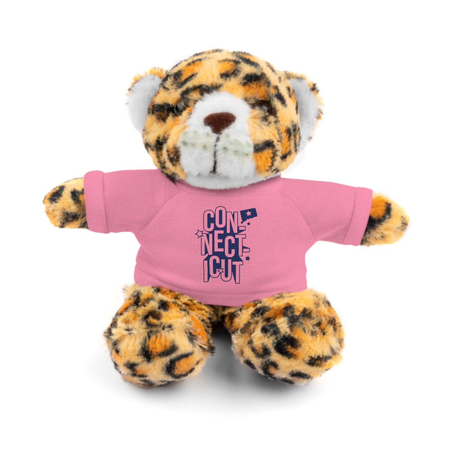 Connecticut Blue Lettering Stuffed Animals with Tee (multiple animals and colors)