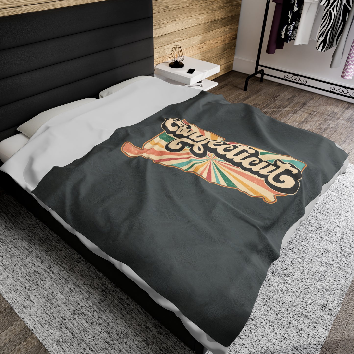 Connecticut Groovy Velveteen Plush Blanket