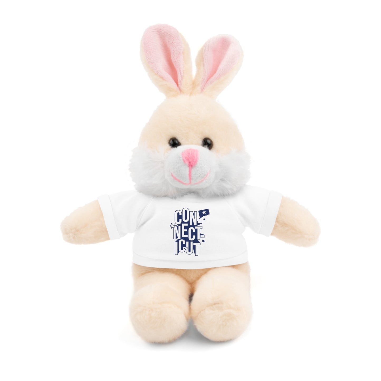 Connecticut Blue Lettering Stuffed Animals with Tee (multiple animals and colors)