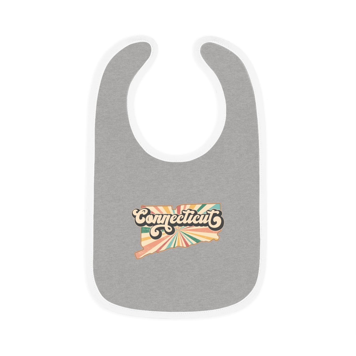 Connecticut Groovy Baby Contrast Trim Jersey Bib
