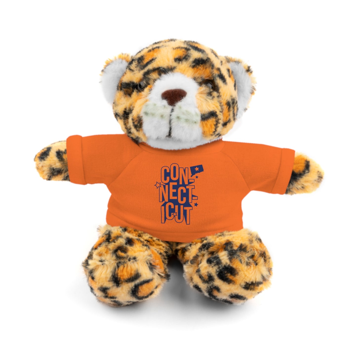Connecticut Blue Lettering Stuffed Animals with Tee (multiple animals and colors)