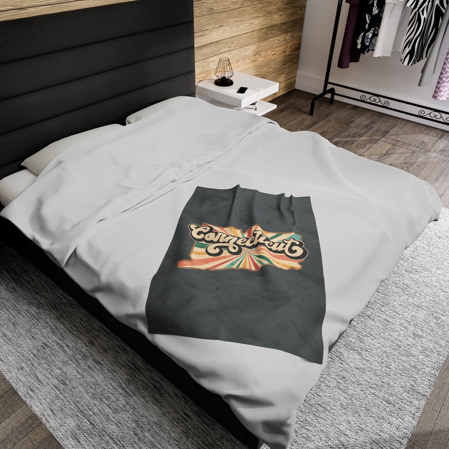 Connecticut Groovy Velveteen Plush Blanket