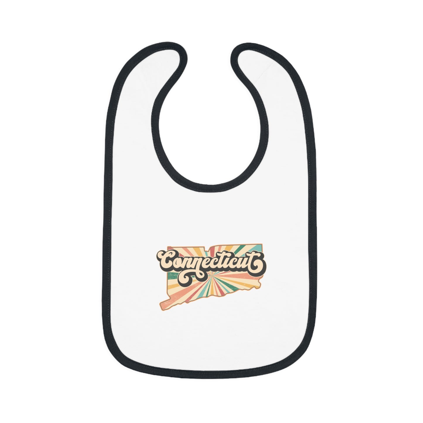 Connecticut Groovy Baby Contrast Trim Jersey Bib