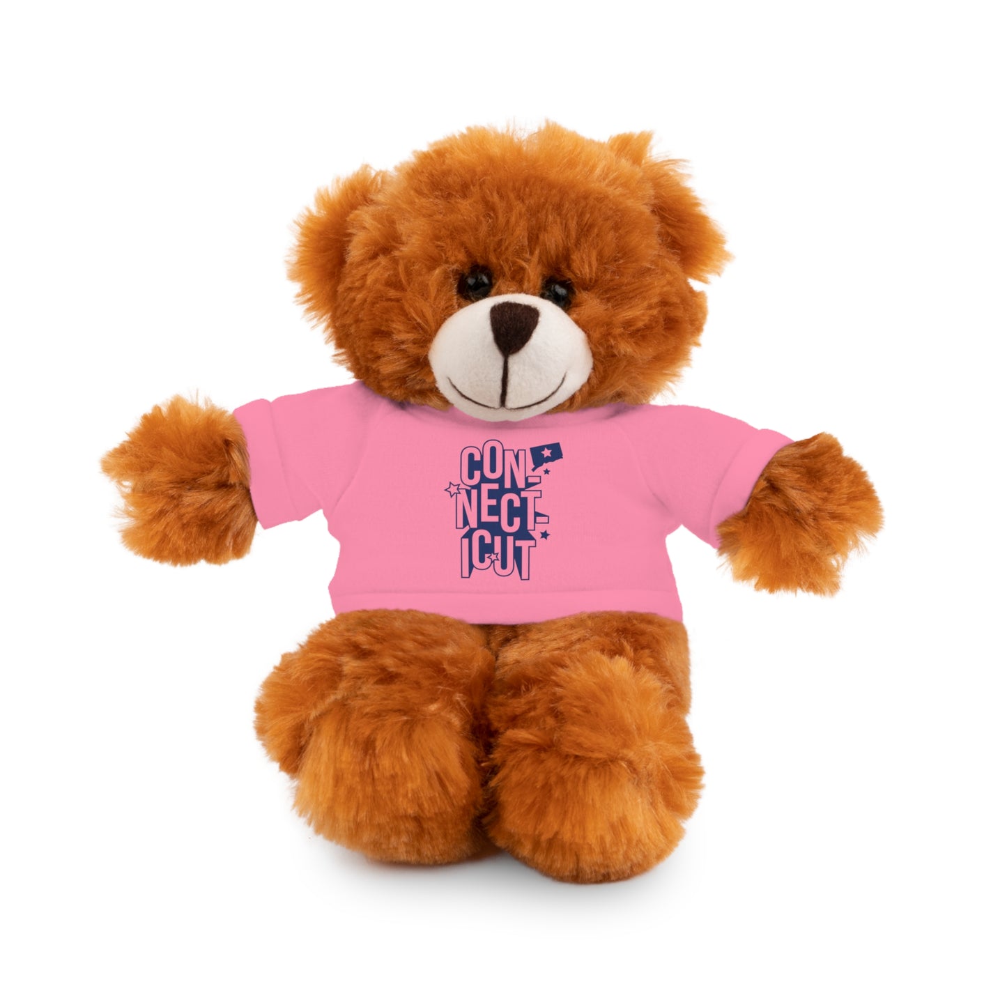 Connecticut Blue Lettering Stuffed Animals with Tee (multiple animals and colors)