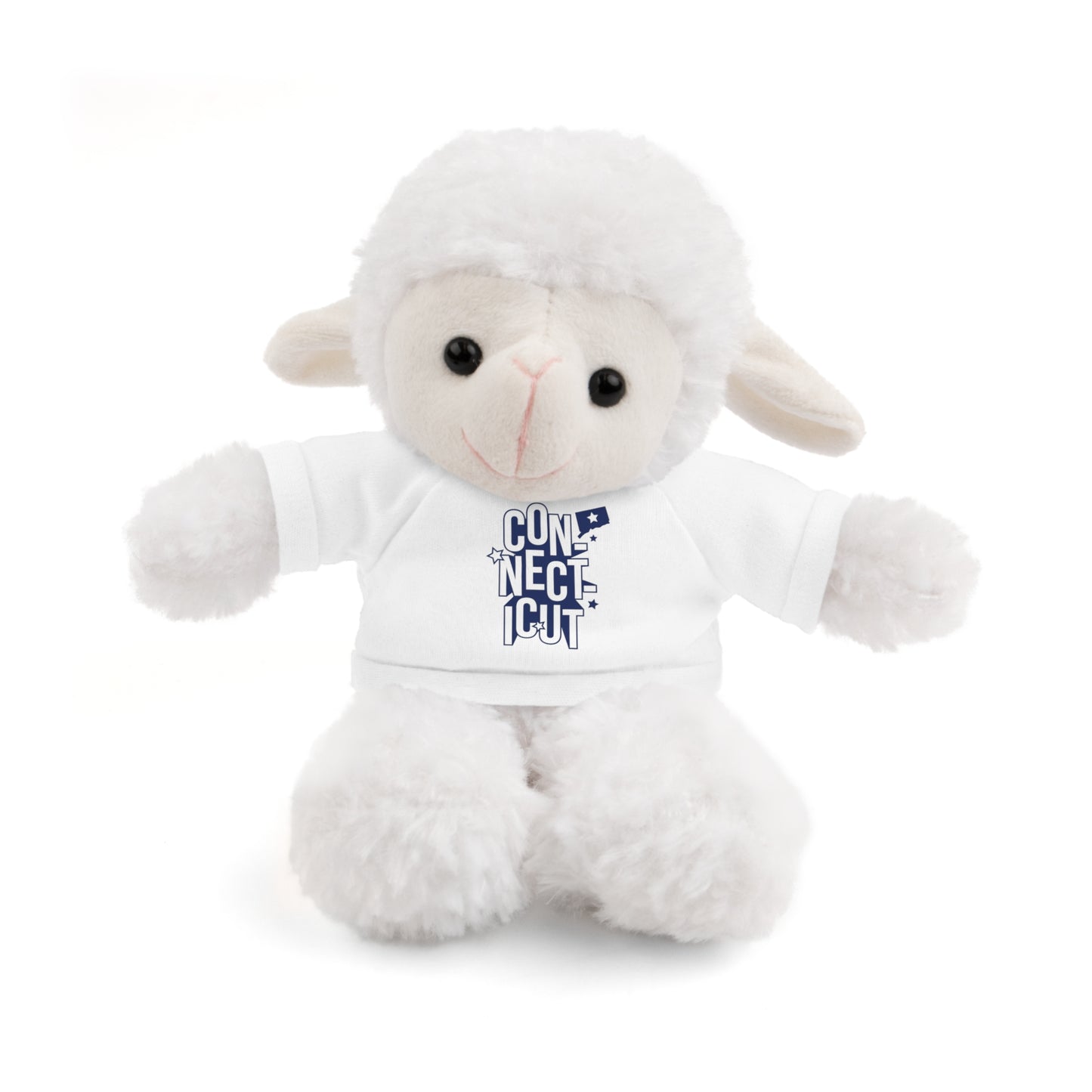 Connecticut Blue Lettering Stuffed Animals with Tee (multiple animals and colors)