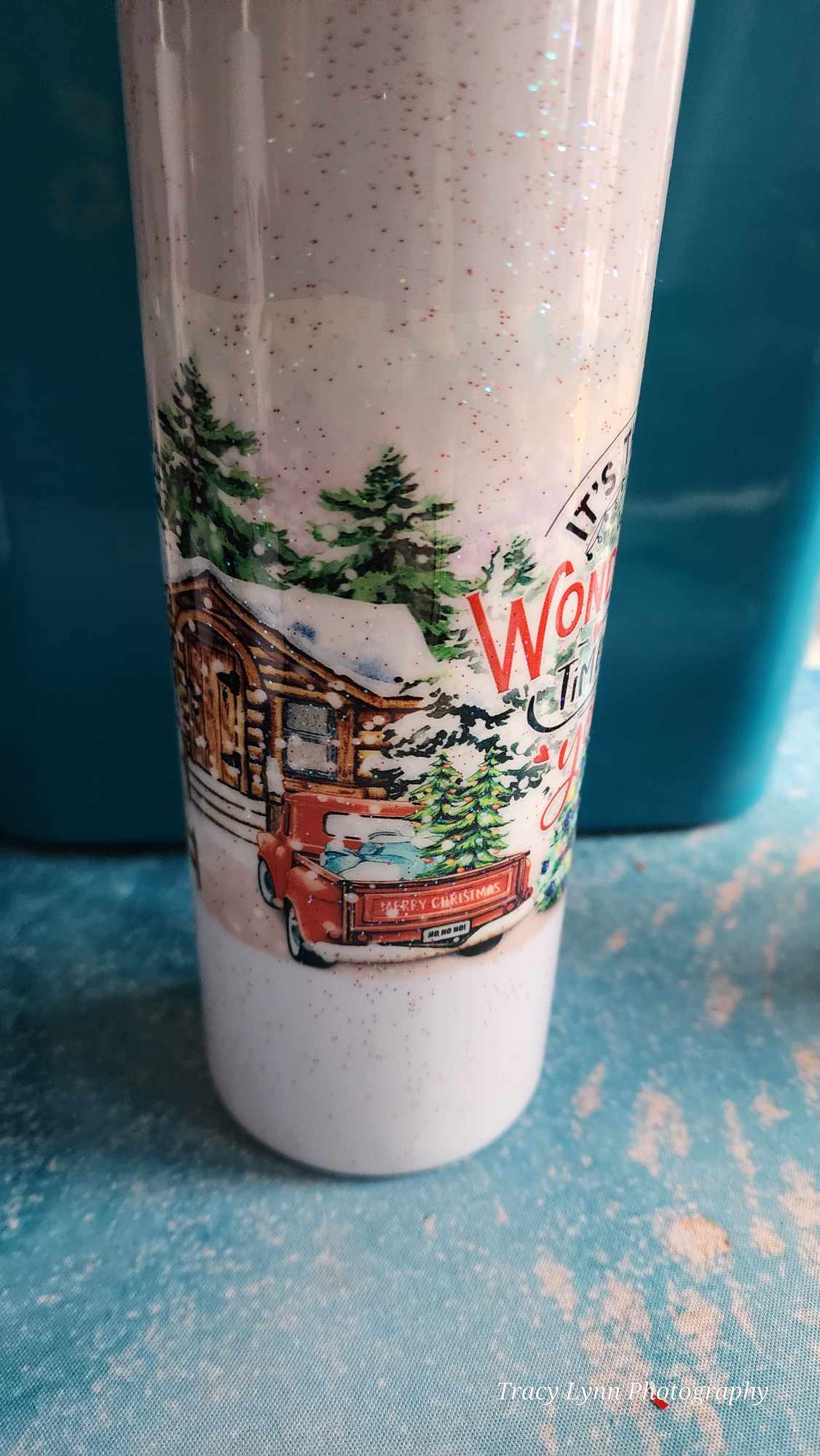 20 Oz Skinny Tall Tumbler and metal Straw - The Most Wonderful Time of the Year