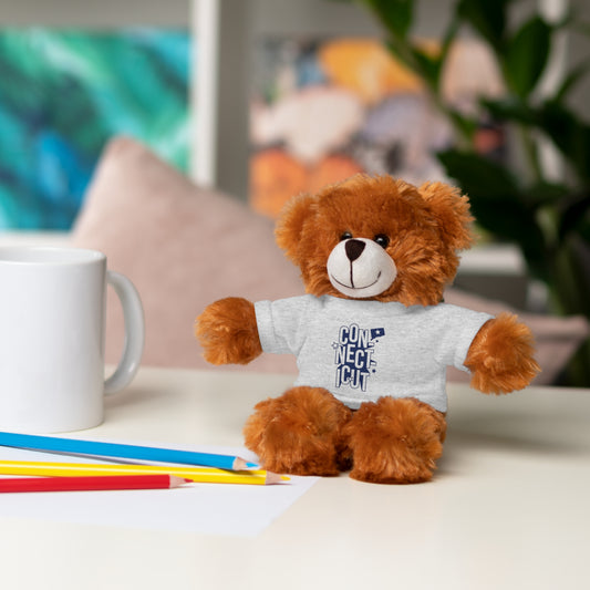 Connecticut Blue Lettering Stuffed Animals with Tee (multiple animals and colors)