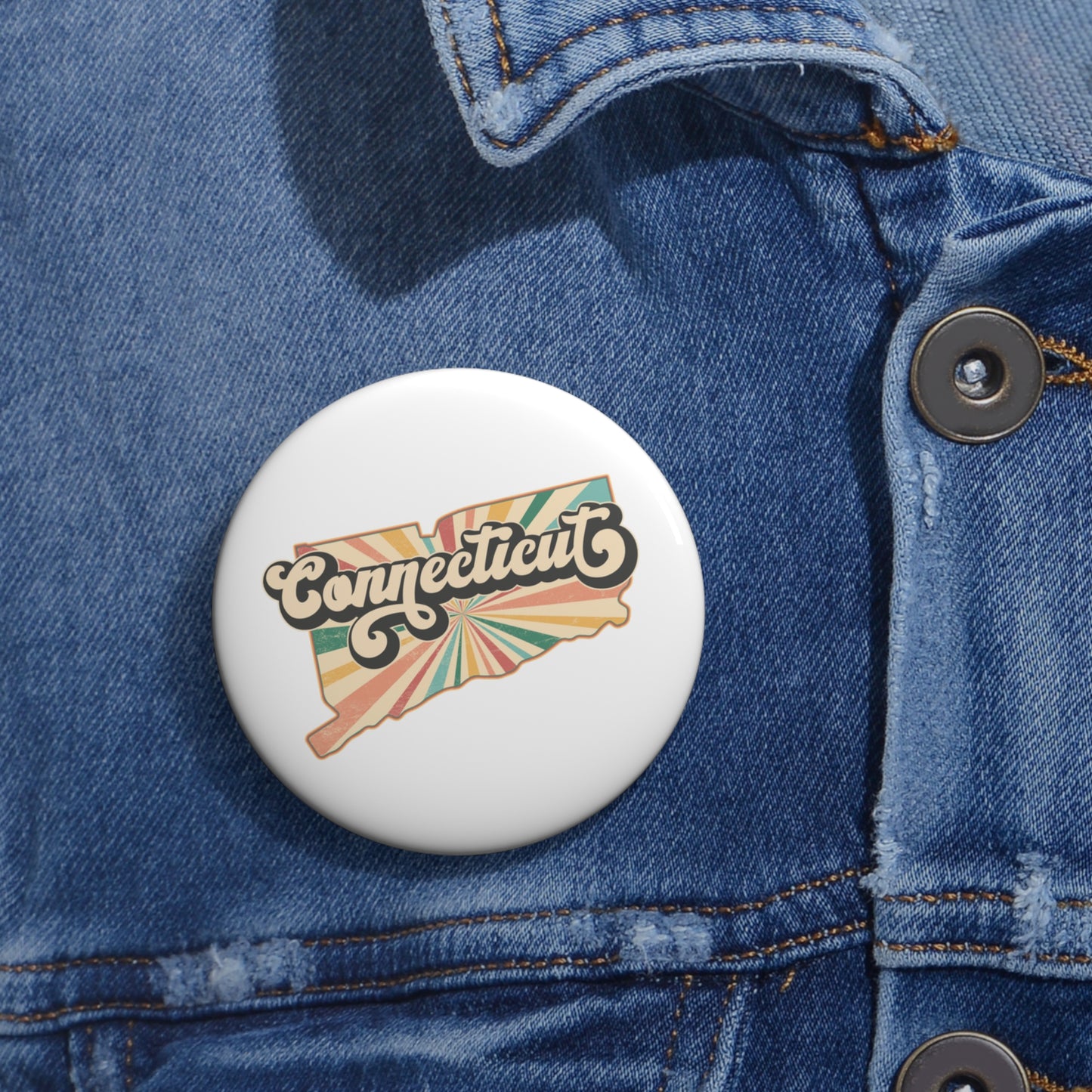 Connecticut Groovy Custom Pin Buttons