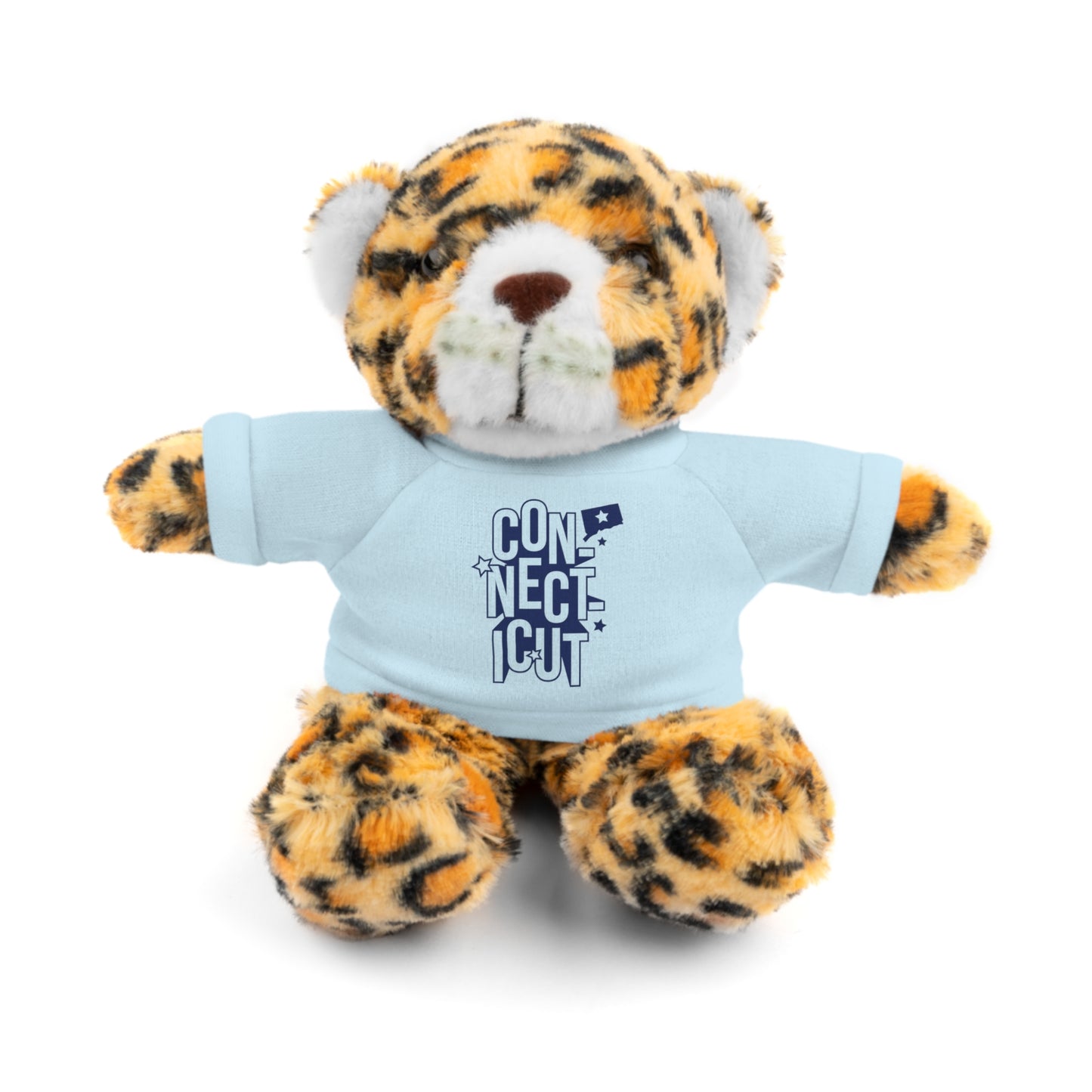 Connecticut Blue Lettering Stuffed Animals with Tee (multiple animals and colors)