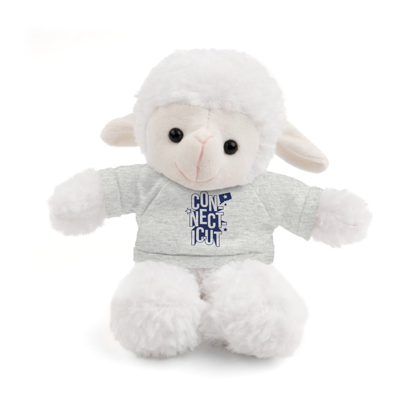 Connecticut Blue Lettering Stuffed Animals with Tee (multiple animals and colors)