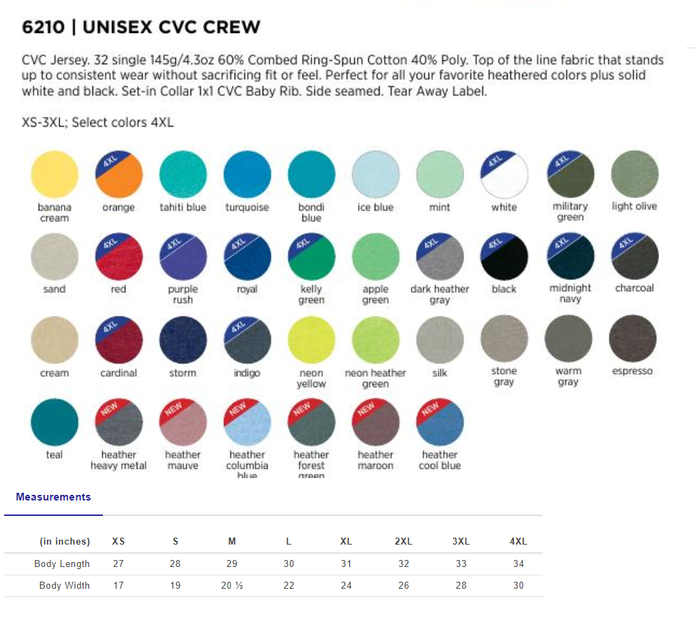 Custom Order UNISEX tees and sweatshirt variety of brands and styles