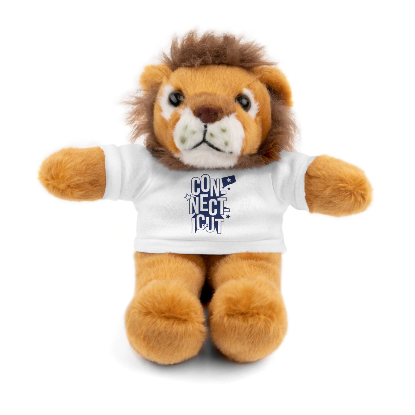 Connecticut Blue Lettering Stuffed Animals with Tee (multiple animals and colors)