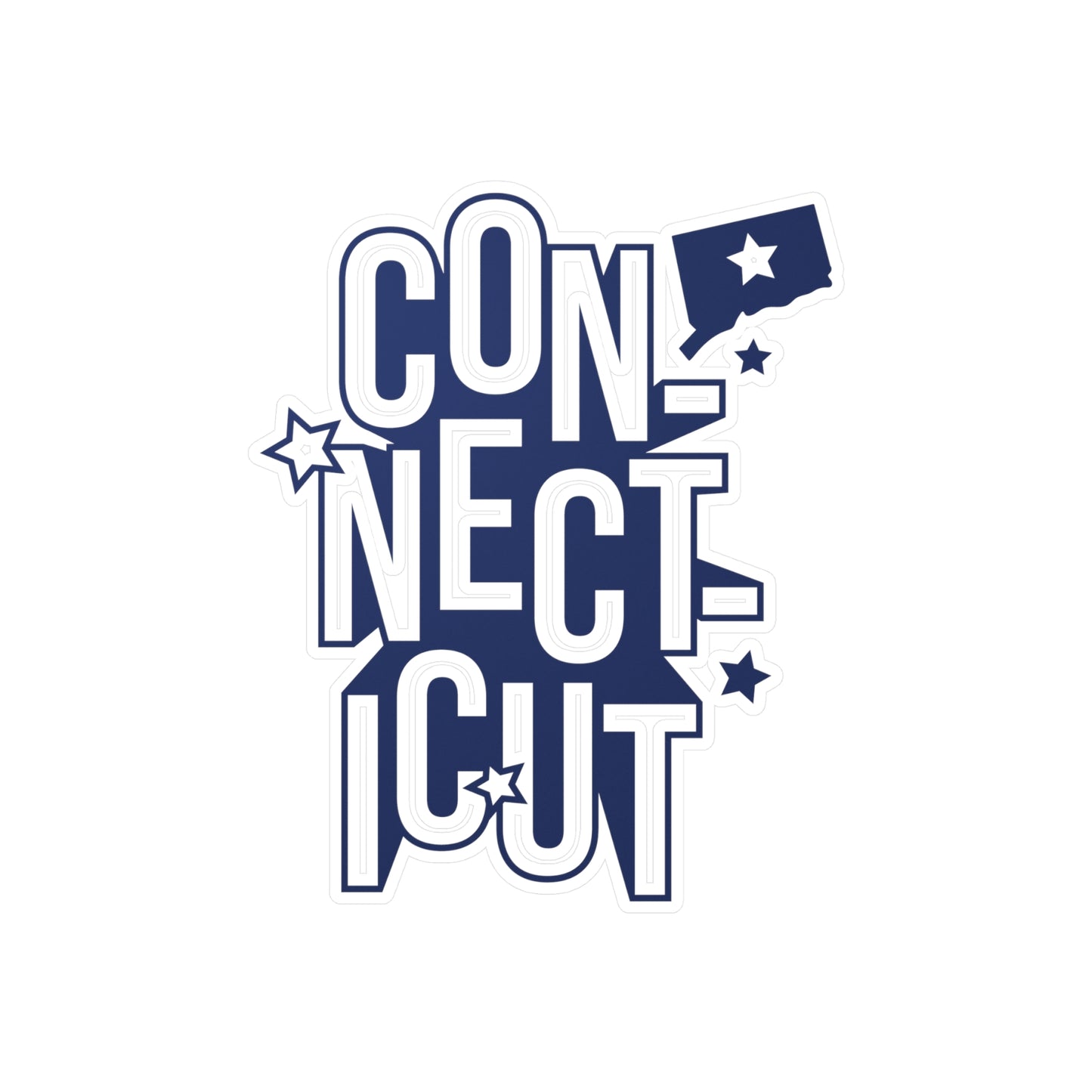 Connecticut Lettering Vinyl Decals