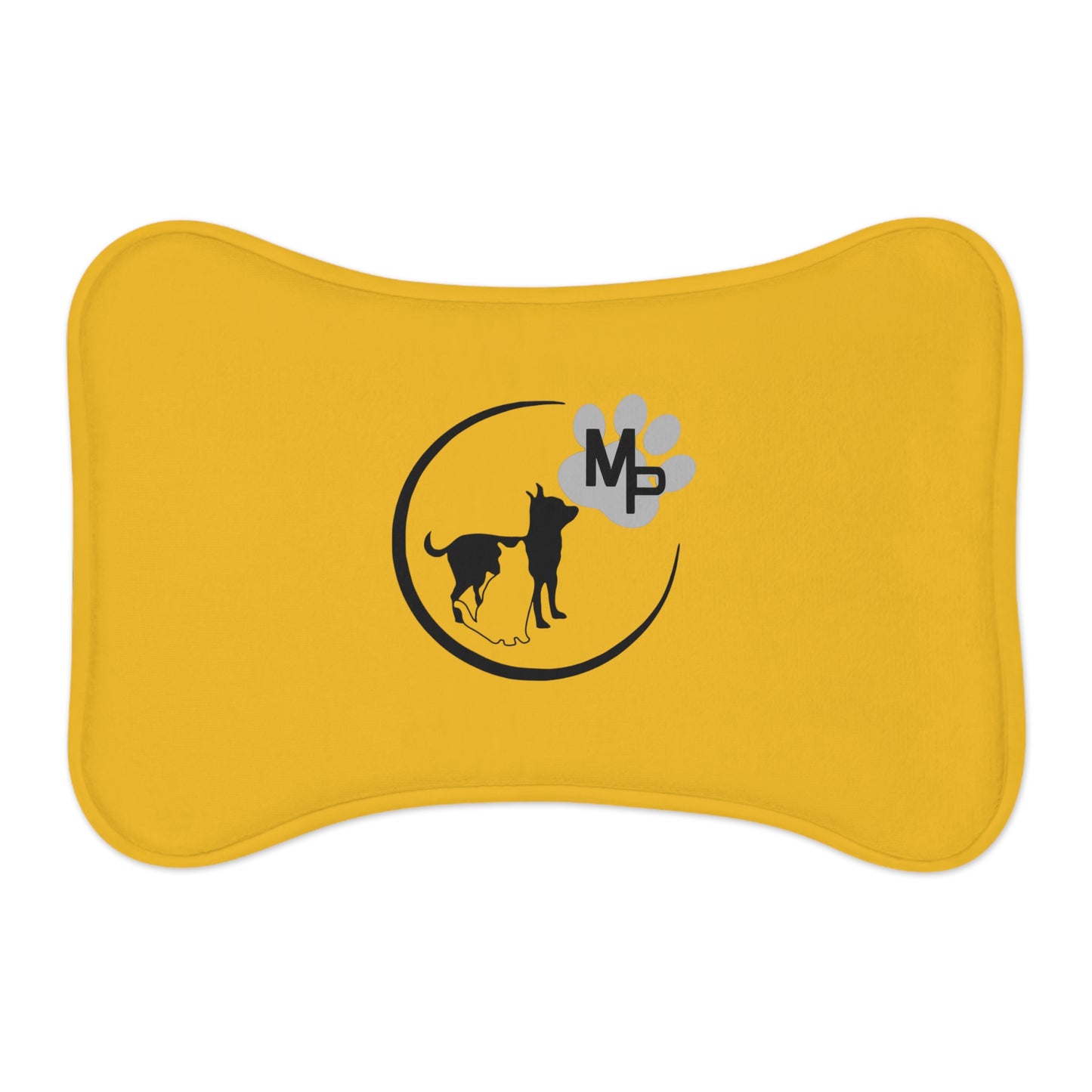 Monkey's Pack Pet Feeding Mats Bone or Fish Shape Yellow