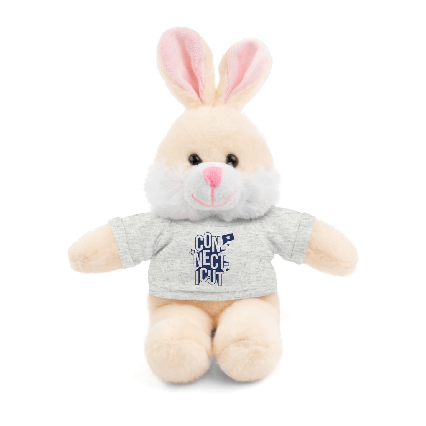Connecticut Blue Lettering Stuffed Animals with Tee (multiple animals and colors)