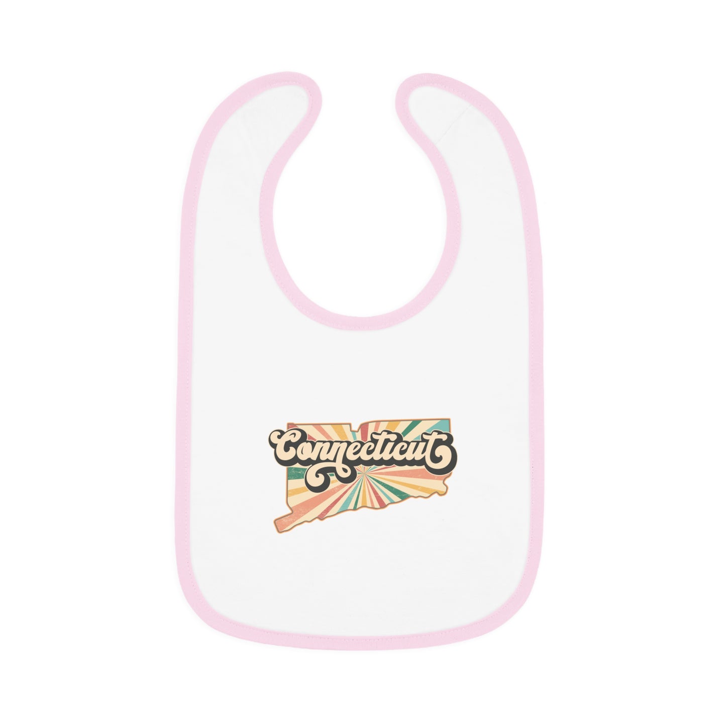 Connecticut Groovy Baby Contrast Trim Jersey Bib