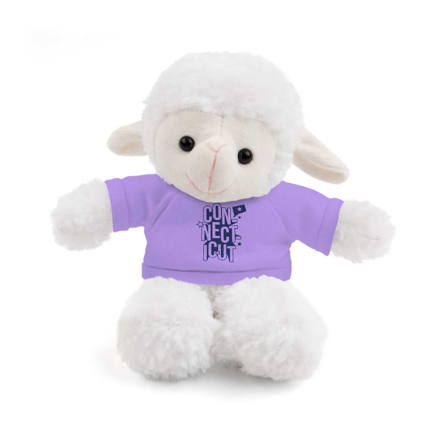 Connecticut Blue Lettering Stuffed Animals with Tee (multiple animals and colors)