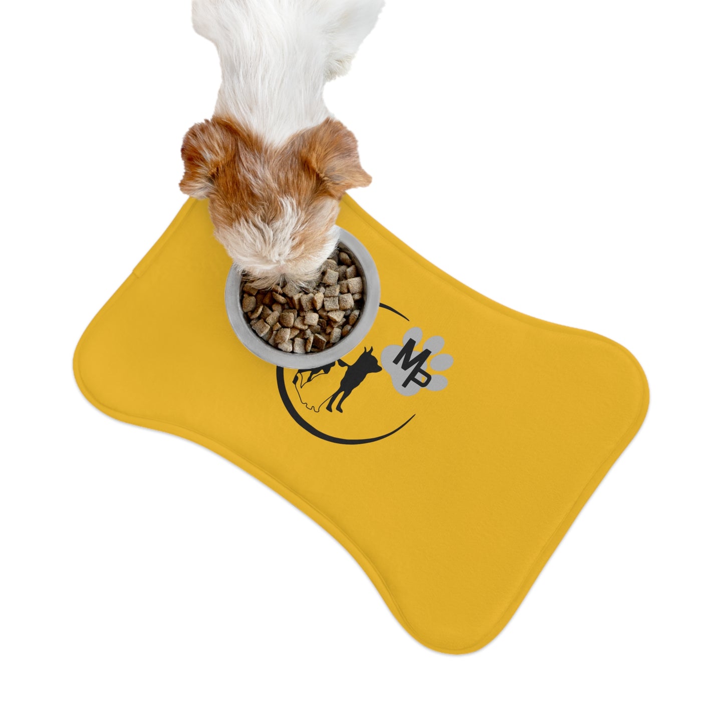 Monkey's Pack Pet Feeding Mats Bone or Fish Shape Yellow