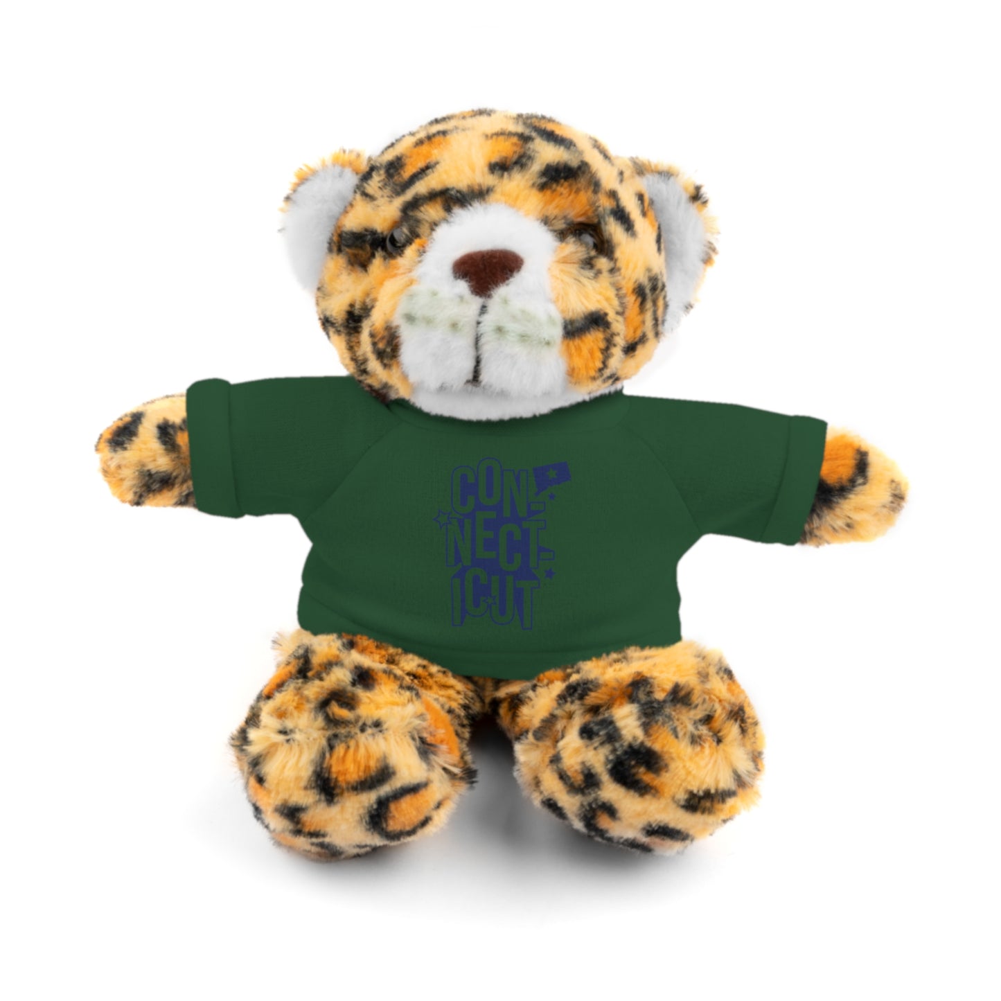 Connecticut Blue Lettering Stuffed Animals with Tee (multiple animals and colors)