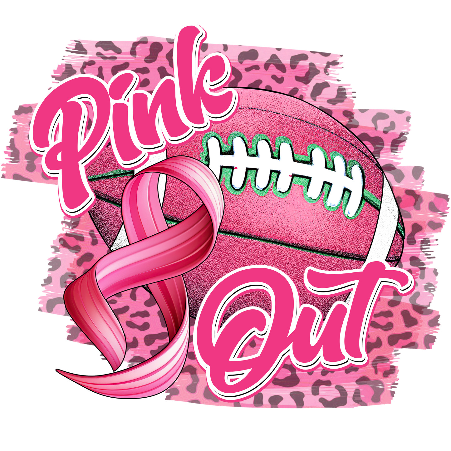 Breast Cancer - Pink Out Football Youth and Adult Sizes Softstyle Tee