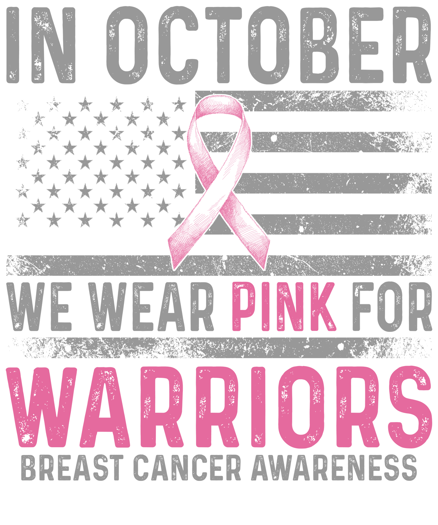 Breast Cancer - In October We Wear Pink Warriors Youth and Adult Sizes Softstyle Tee