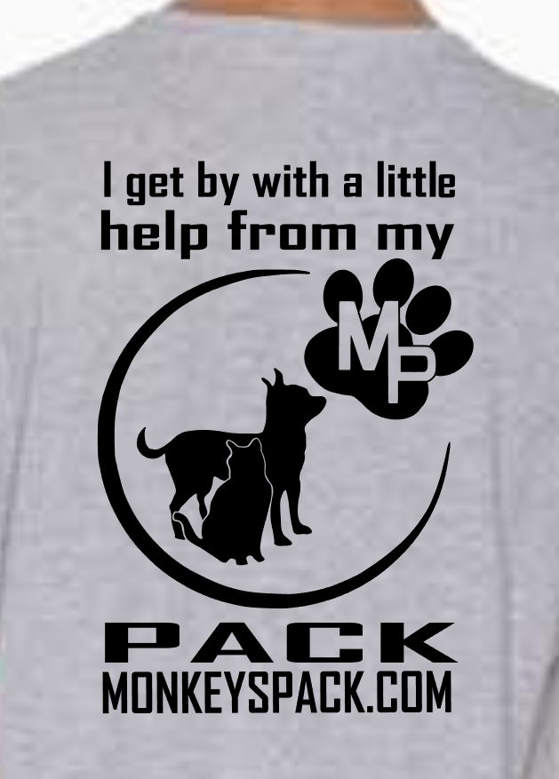Monkey's Pack Original Orange Logo Color Print Adult Tshirt