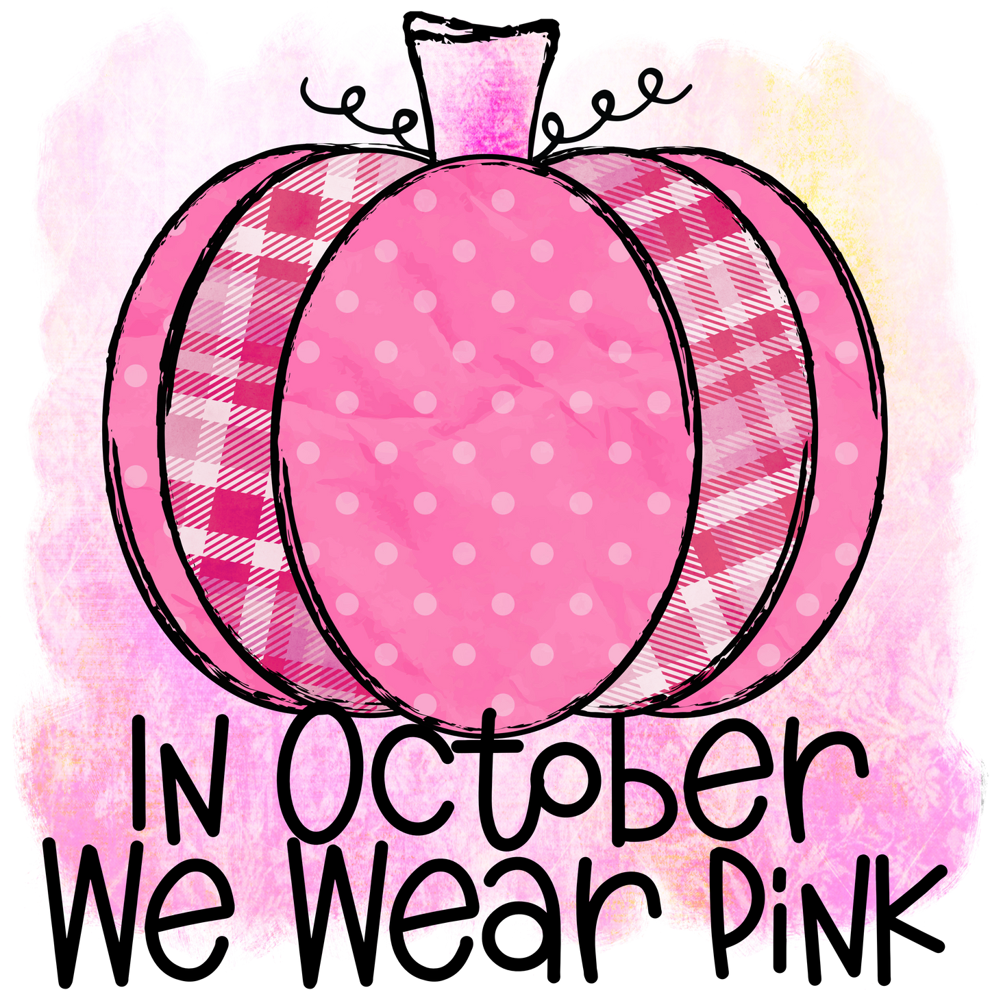 Pink In October We Wear Pink Pumpkin Adult Tshirt