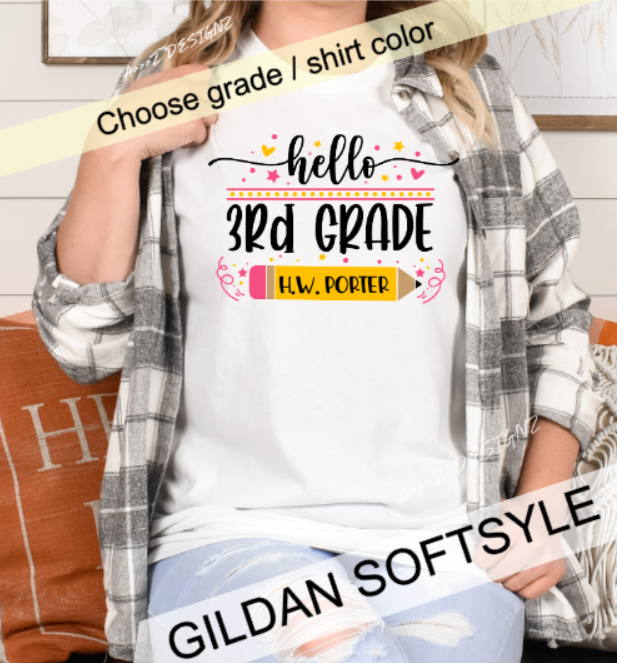 H.W Porter Hello (insert grade) ADULT NEW! Softstyle Tees
