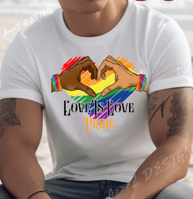 LGBTQ+ Love Is Love Pride Hands Adult Tshirt