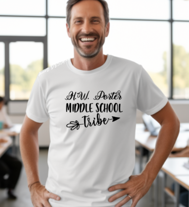 H.W Porter Middle School Tribe ADULT NEW! Softstyle Tees