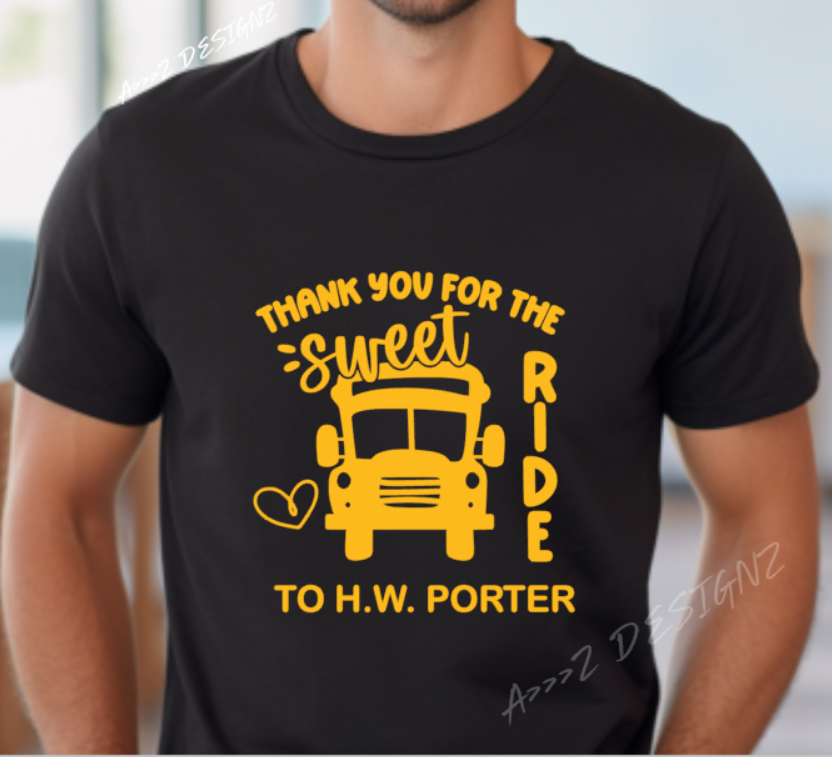 H.W Porter Bus Driver Sweet Ride Youth to Adult Customizable