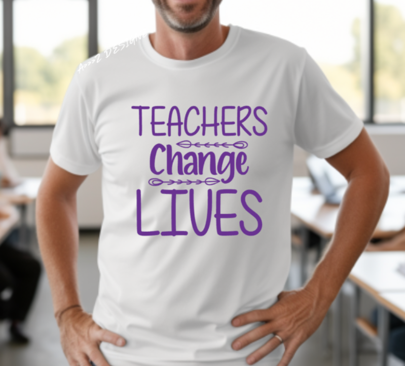 Teachers Change Lives Adult Tshirt