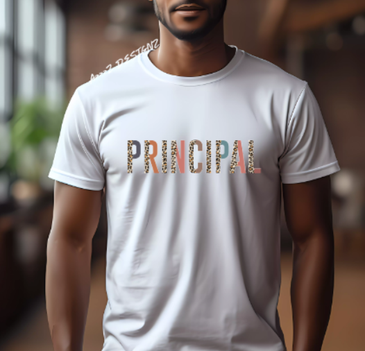 Teacher Principal Leopard Print Adult Tshirt