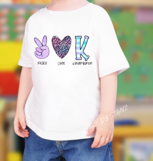 Peace Love (enter grade) Youth Tshirt