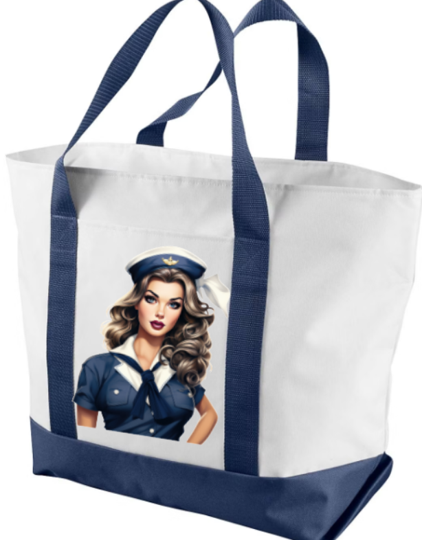 Pinup Navy Girl Bag - choose your design and bag size