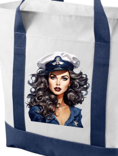 Pinup Navy Girl Bag - choose your design and bag size