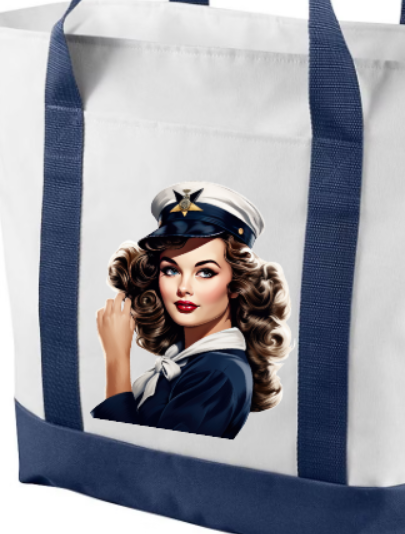 Pinup Navy Girl Bag - choose your design and bag size