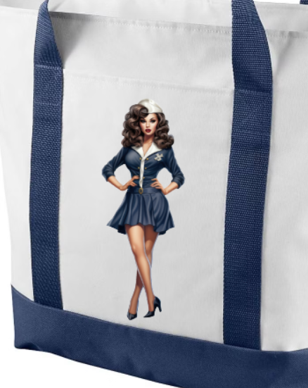 Pinup Navy Girl Bag - choose your design and bag size