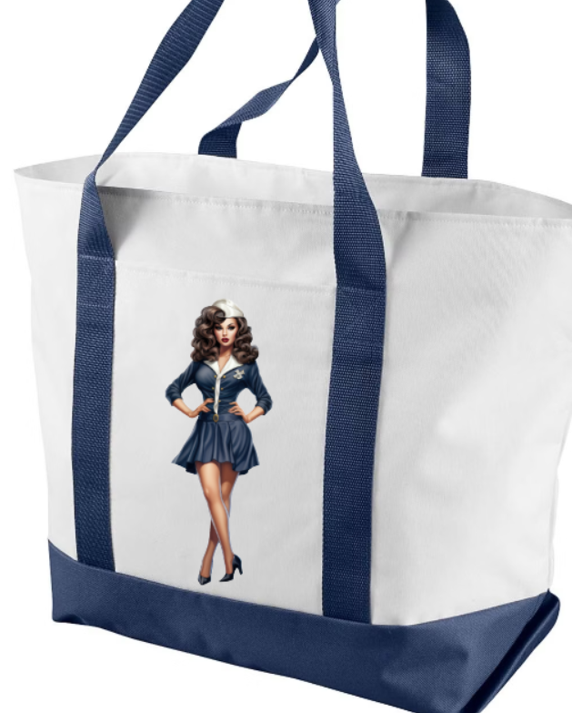 Pinup Navy Girl Bag - choose your design and bag size