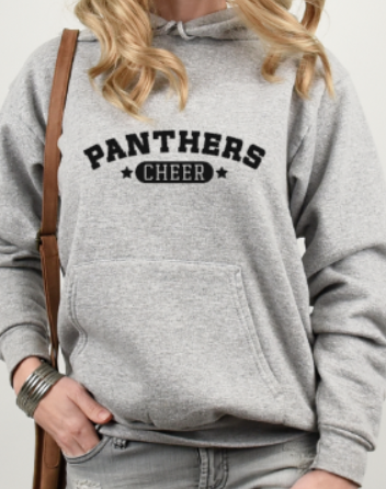 Panthers CHEER - Hooded Softstyle Sweatshirt ADULT sizes (multiple color/ layout choices)