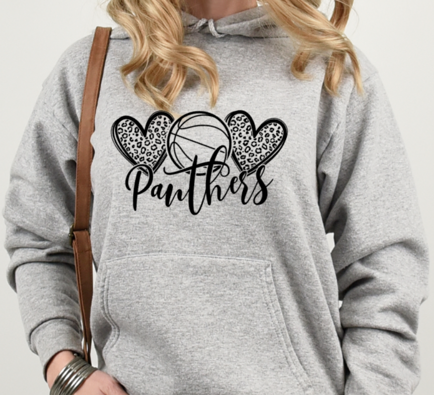 Panthers Love Basketball - Hooded Softstyle Sweatshirt YOUTH to ADULT customizable