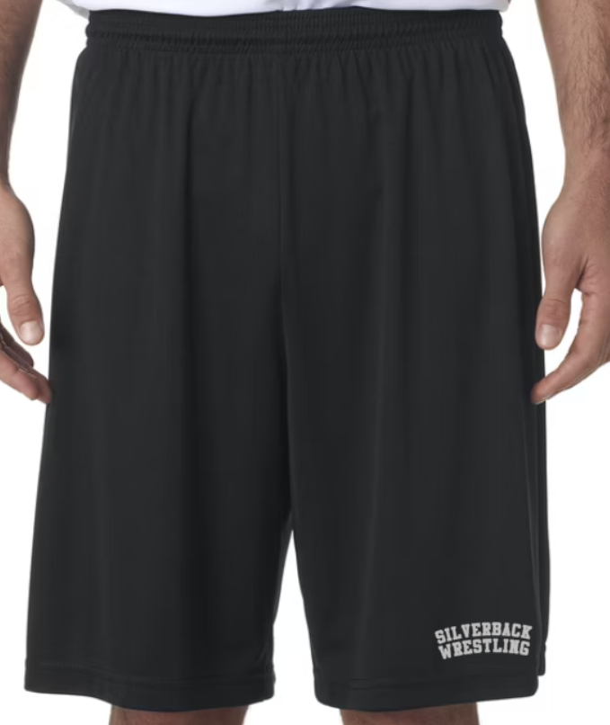 Silverback Wrestling 9" Shorts Black ADULT