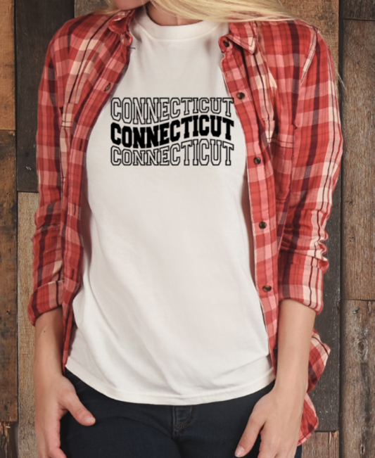 Connecticut Curve Tshirt - Bella Canvas (lots of color choices)