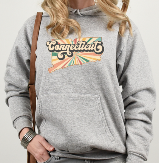 Connecticut Groovy Softstyle Hoodie - (lots of color choices)