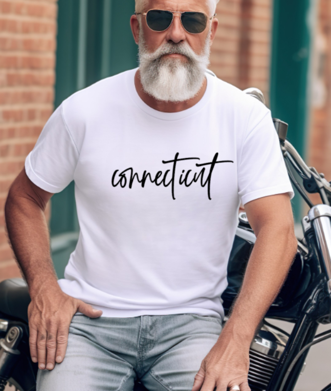 Connecticut Script Tshirt - Bella Canvas (lots of color choices)