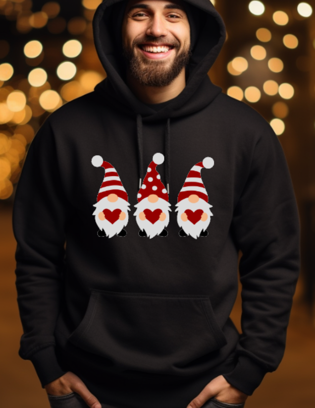 Valentine Gnomes Softstyle Hoodie - (lots of color choices)