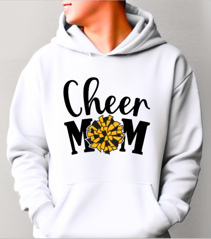 Cheer Mom - Hooded Softstyle Sweatshirt YOUTH to ADULT sizes (multiple color/ layout choices)